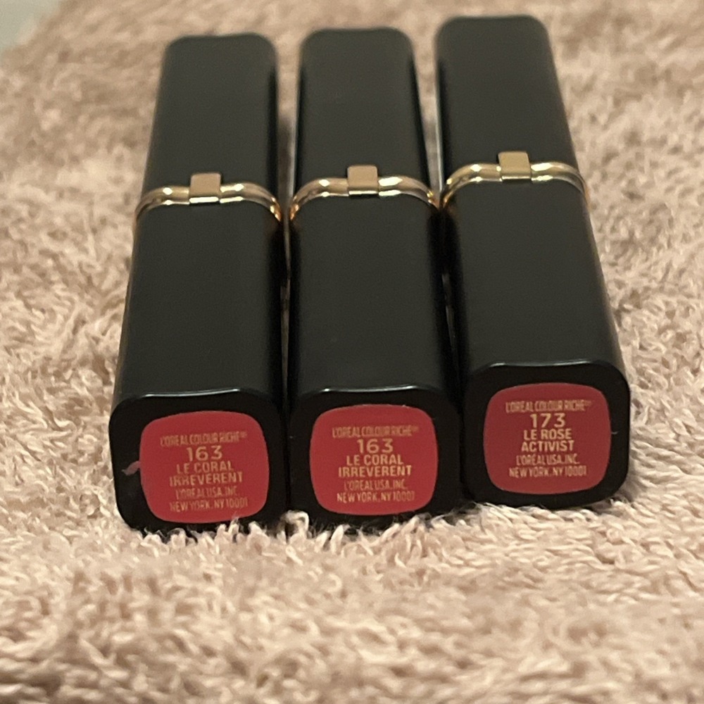 L'oreal Colour Riche Intense Volume Matte Lipstick Lot/3 Le Coral/Rose 163 & 173